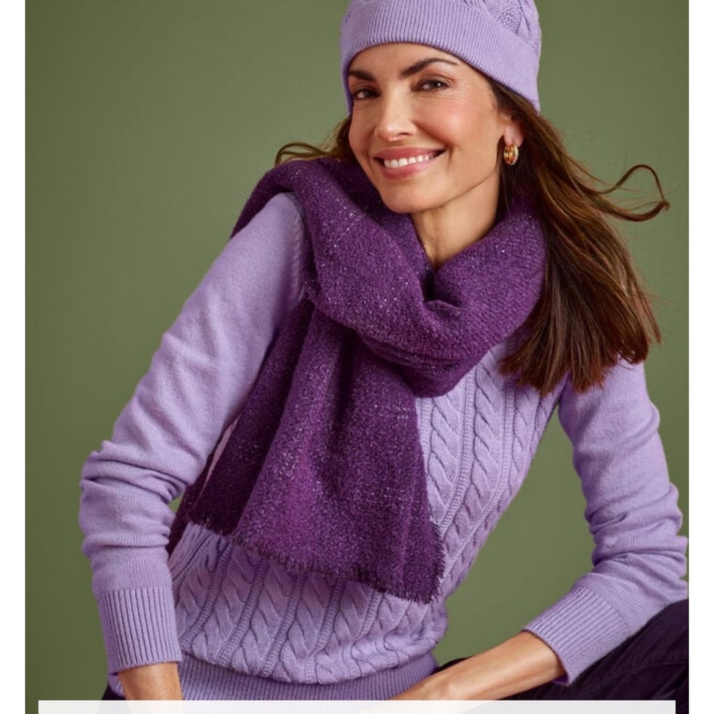 Talbots Lavender Cable Knit Sweater